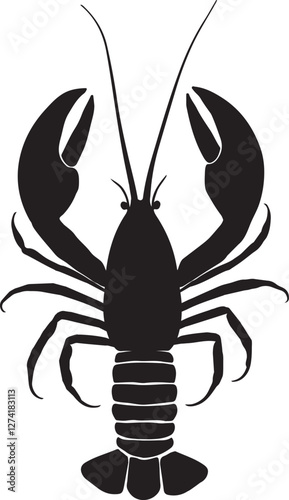 Lobster icon or logo silhouette Vector illustration
