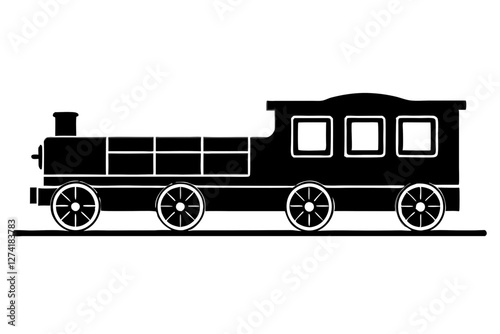 vintage train isolated on white