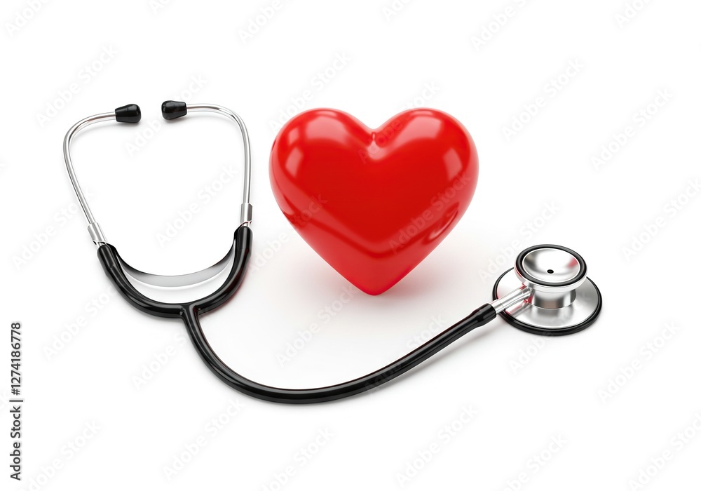 Red Heart and Stethoscope 3D Render - Medical Healthcare Concept on White
Red Heart and Stethoscope 3D Render - Medical Healthcare Concept on White