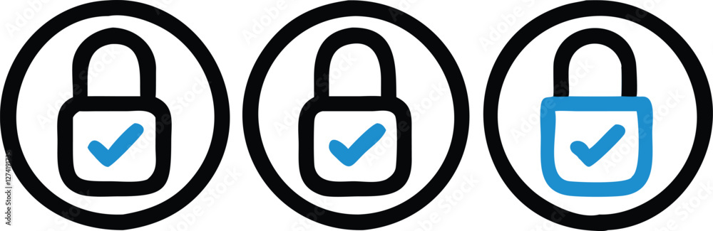 Security Shield Icons Set: Protection and Safety Symbols in Monochrome Style Security Shield Icons Set: Protection and Safety Symbols in Monochrome Style