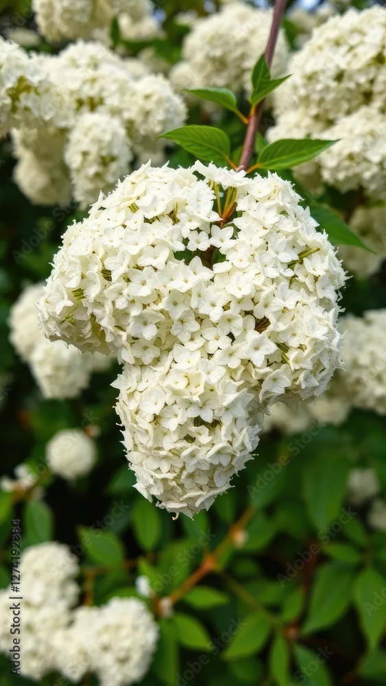 White clusters of Sambucus nigra flowers on a stem, bush, white blooms, plant White clusters of Sambucus nigra flowers on a stem, bush, white blooms, plant
