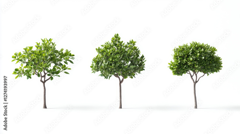 Collection trees on a white background.
. eco-friendly.