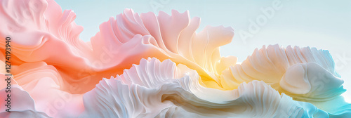 Abstract Coral Reef with Soft Pastel Fluid Motion
