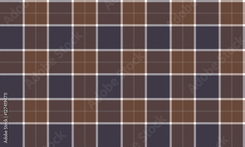 Seamless plaid pattern, purple, brown, white, suitable for designing clothes such as skirts and pants to look modern and stylish, vector illustration.