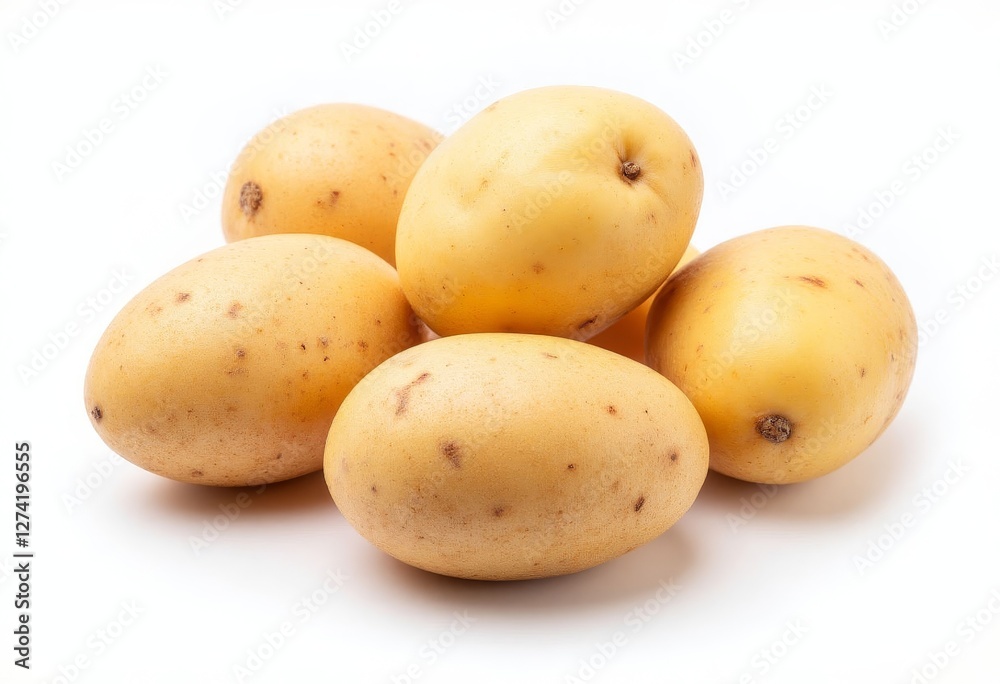 Heap of Yellow Potatoes with Eye Spots Isolated Heap of Yellow Potatoes with Eye Spots Isolated