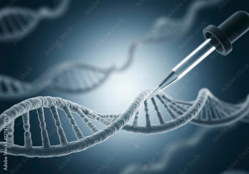 DNA Sample and Pipette in Focus, Representing Cutting-Edge Molecular Biology and Research DNA Sample and Pipette in Focus, Representing Cutting-Edge Molecular Biology and Research