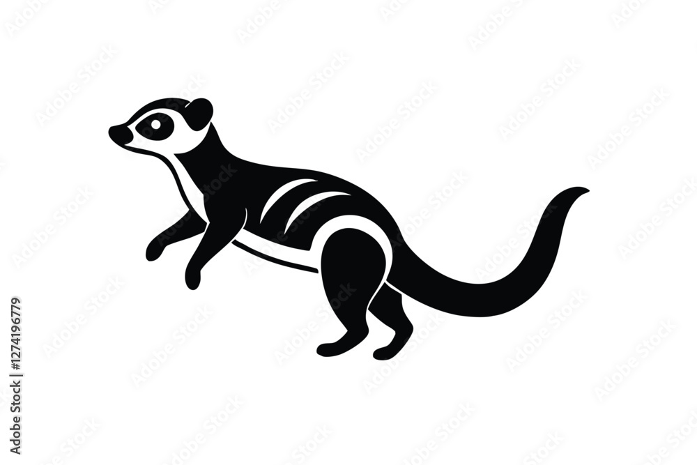 Fototapeta premium Cute meerkat silhouette vector illustration.