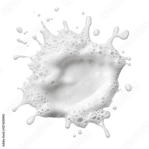 White Foam Splash, Isolated on Transparent Background