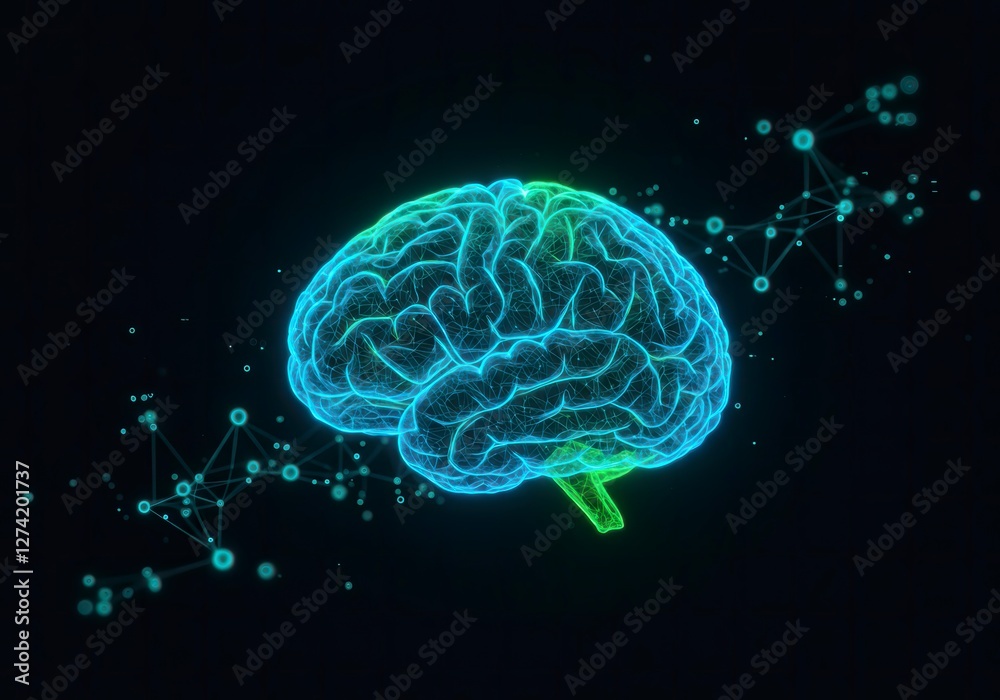 Fototapeta premium Neural Network in the Brain, Visualizing Cognitive Processing and Artificial Intelligence Concept