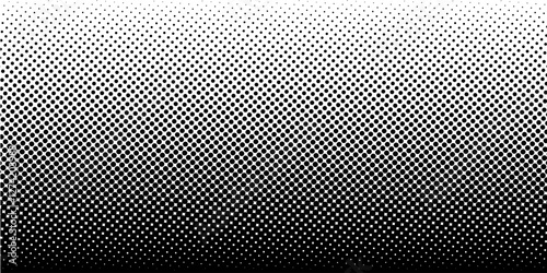 Halftone gradient. Dotted gradient, smooth dots spraying and halftones dot background seamless horizontal geometric pattern vector template set