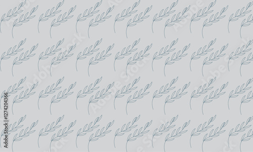 Tea leaves seamless pattern on background with tea leaves. Tea background for paper, wrapping and wallpaper. Leaves vector design with creamy background
