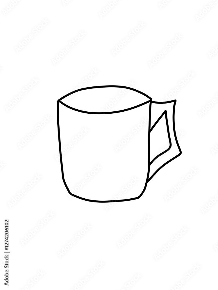 sketch of a cup. Line illustration of a cup sketch of a cup. Line illustration of a cup