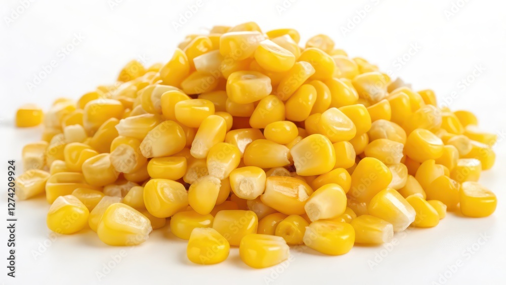 Pile of Sweetcorn Kernels on White Background Pile of Sweetcorn Kernels on White Background