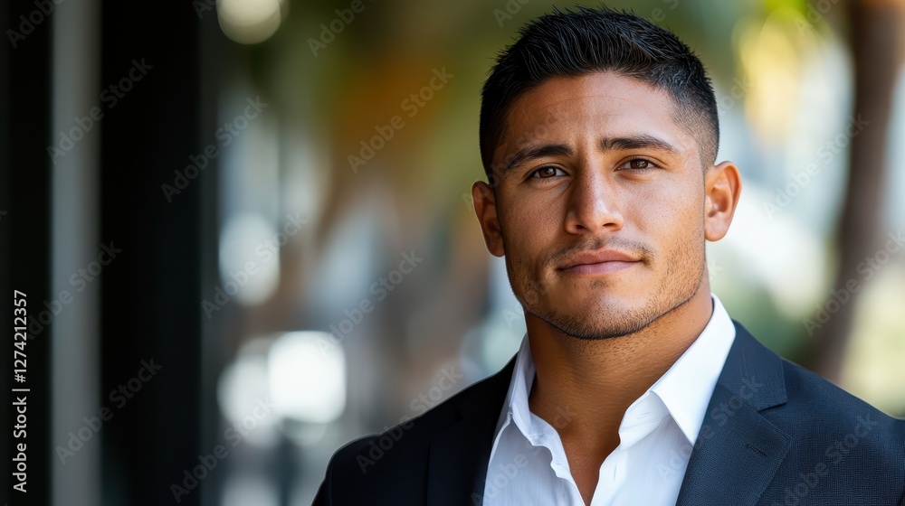 Confident Hispanic Businessman Portrait Outdoors Confident Hispanic Businessman Portrait Outdoors