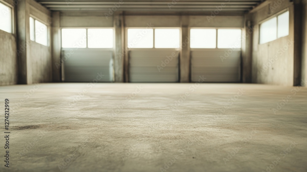 Obraz premium Empty Industrial Garage Interior