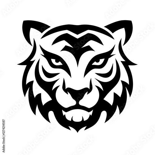 Majestic tiger face icon with soft shading, symbolizing rarity and grace.
