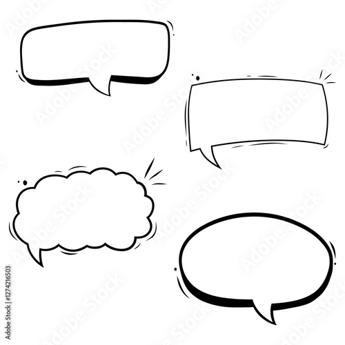 Set of vector speech bubble with white background
