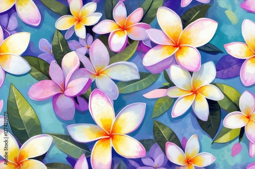 Vintage colorful fantasy dreamy abstract blooming botanical flowers seamless patterns illustration, nature theme concept texture design.
