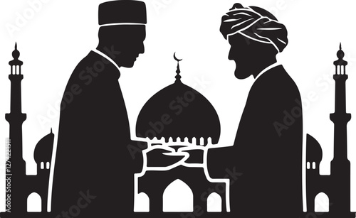 vector illustration of muslim giving zakat on ramadan day
