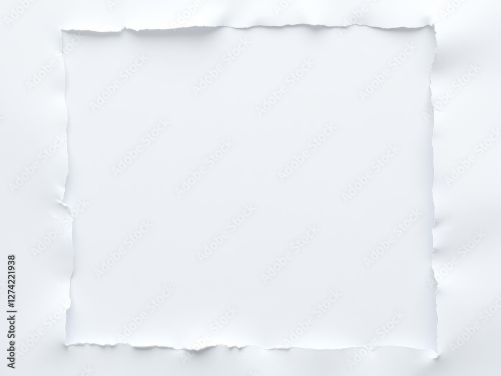 Obraz premium Torn blank pages with uneven texture edges, set of ripped white paper sheets isolated on background, document or newspaper mockup, copy space, torn, paper