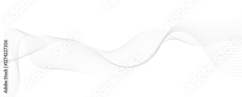 Abstract gray wave dynamic curve lines background. Energy technology concept modern backdrop design for business, presentation, banner.