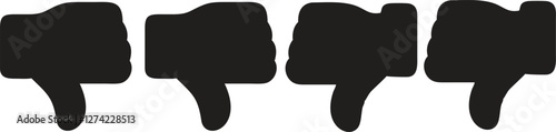 Thumb down, icon set, dislike symbol, vector illustration