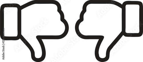 Thumb down, icon set, dislike symbol, vector illustration