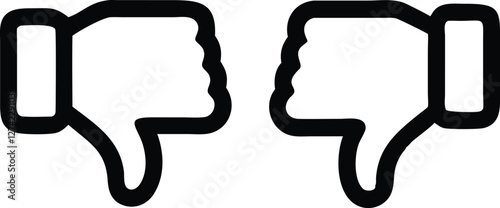 Thumb down, icon set, dislike symbol, vector illustration
