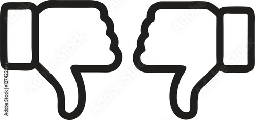 Thumb down, icon set, dislike symbol, vector illustration
