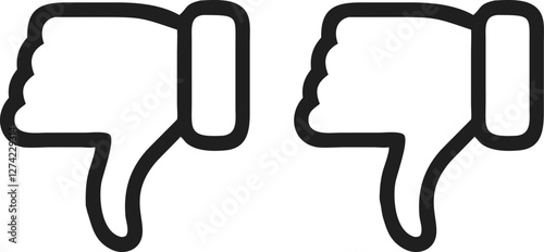 Thumb down, icon set, dislike symbol, vector illustration