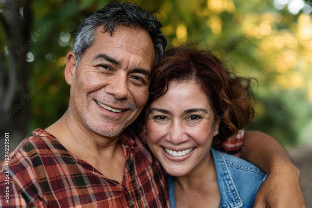 Portrait of a merry latino couple in their 40s having fun Portrait of a merry latino couple in their 40s having fun