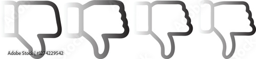 Thumb down, icon set, dislike symbol, vector illustration
