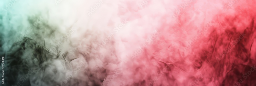 Fototapeta premium Abstract Pink And Green Watercolor Background With Soft Dreamy Fog Effect, Puffy Smoke Texture