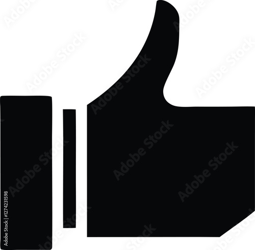 thumb up icon, like sign, like symbol, vector illustration