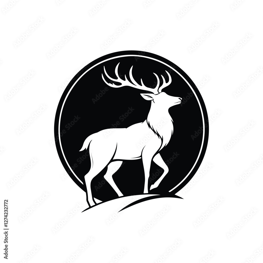 Majestic Wild Deer in Serene Forest Landscape Majestic Wild Deer in Serene Forest Landscape