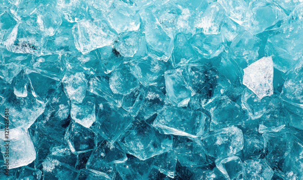 A blue background with ice cubes scattered throughout A blue background with ice cubes scattered throughout