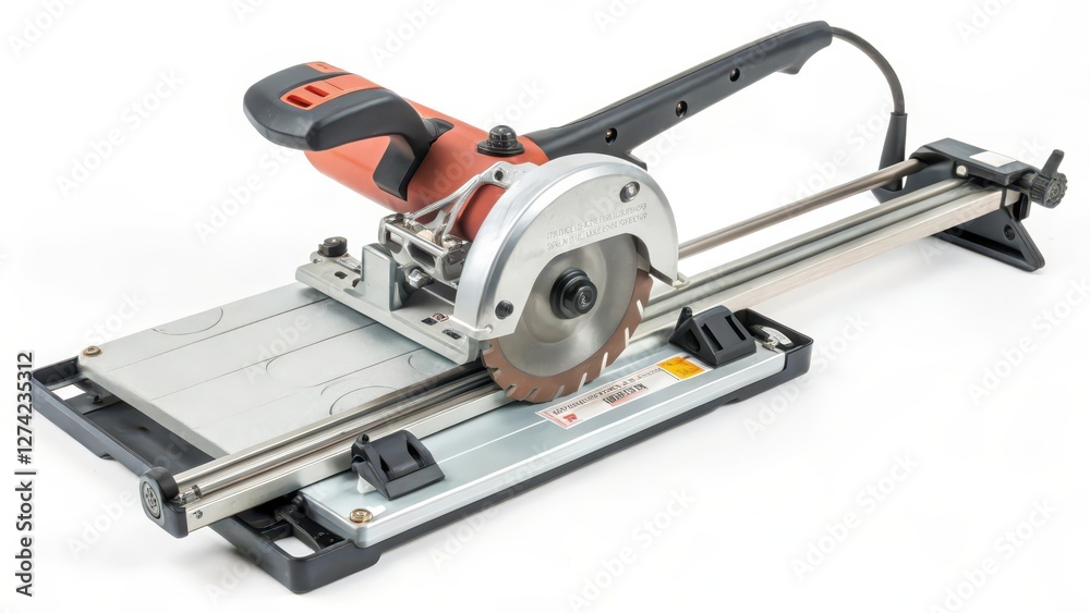 Angle Grinder with Cutting Guide on White Background Angle Grinder with Cutting Guide on White Background