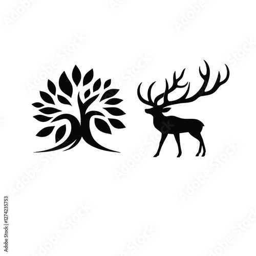 Majestic Wild Deer in Serene Forest Landscape