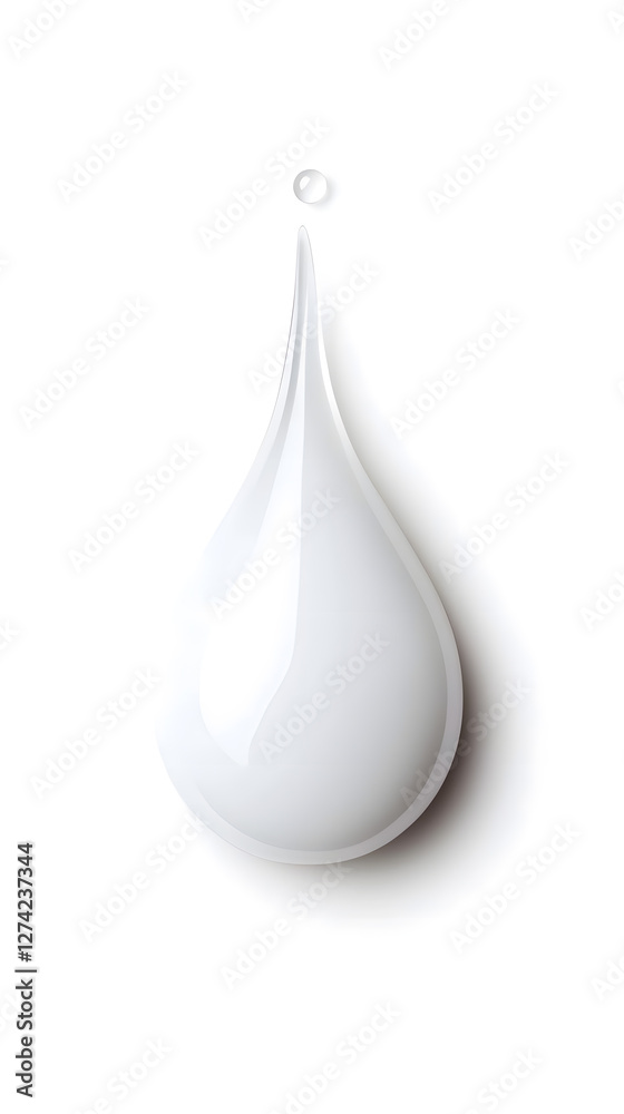 Clear cosmetic cream white drop isolated on white background Clear cosmetic cream white drop isolated on white background