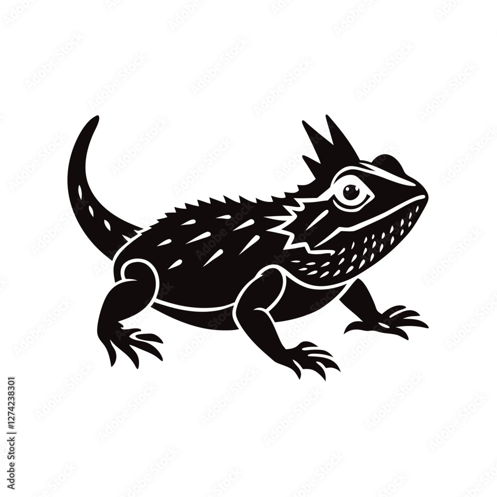 Obraz premium horned lizard vector illustration