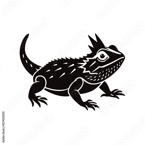 horned lizard vector illustration