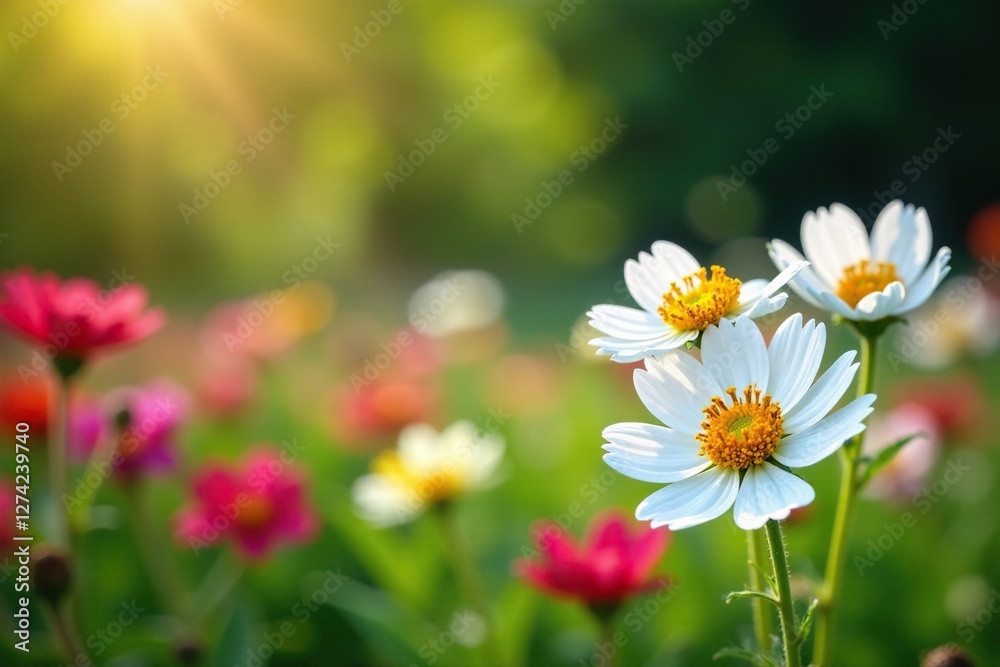 Blooming Weisser Flieder Strauch Sommer in garden, flowers in bloom, greenery in garden Blooming Weisser Flieder Strauch Sommer in garden, flowers in bloom, greenery in garden
