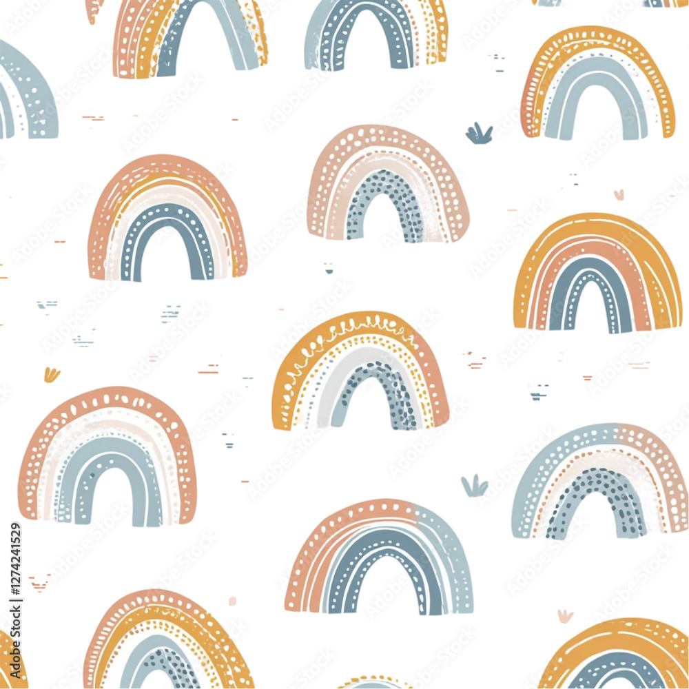 Cute pastel rainbows whimsical pattern joyful design Cute pastel rainbows whimsical pattern joyful design