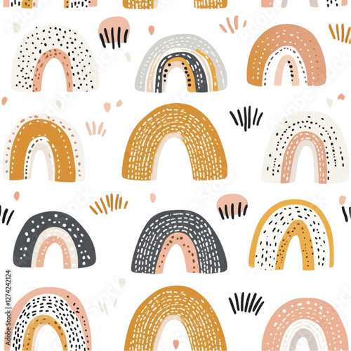 Joyful Rainbow Pattern Cheerful Colorful Design Playful Abstract Art