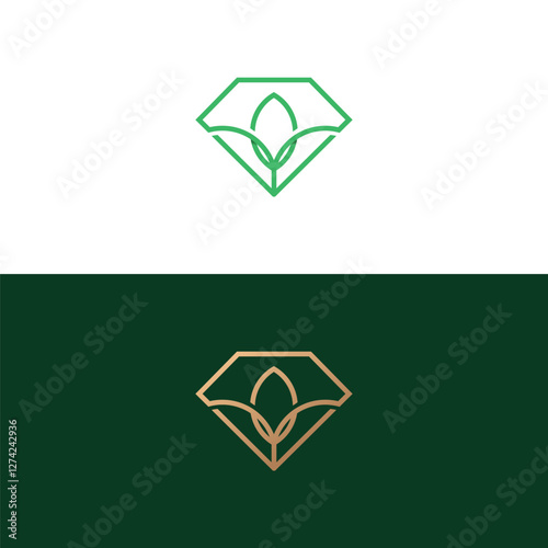 diamond leaf logo vector