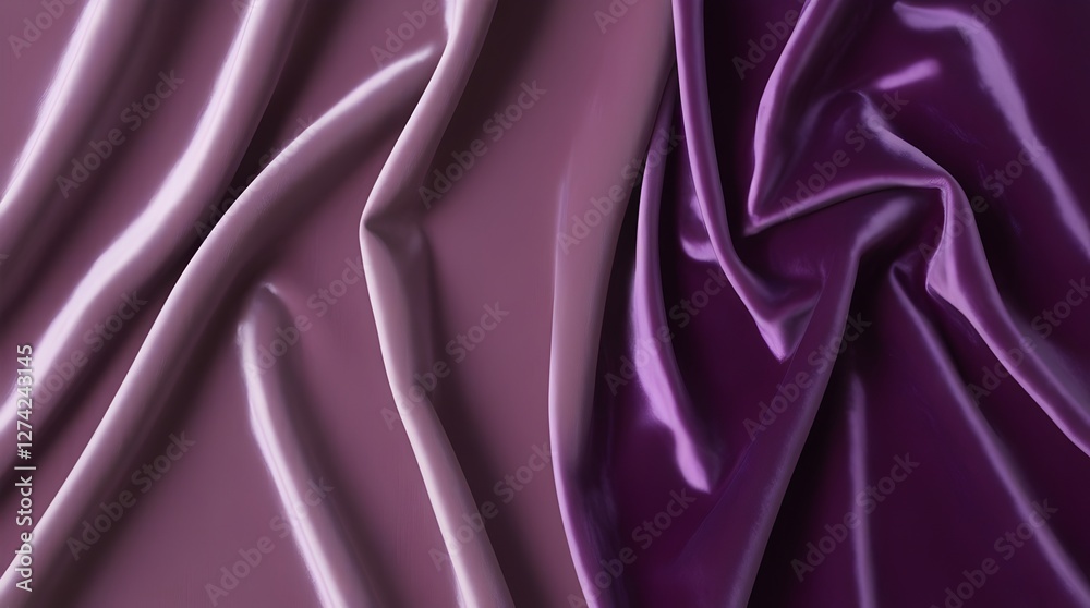 Obraz premium smooth velvet texture with deep folds and glowing highlights shifting from sapphire to purple for high-end visuals