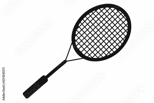 Badminton racket silhouette vector illustration. Badminton Vector Icon Isolated design