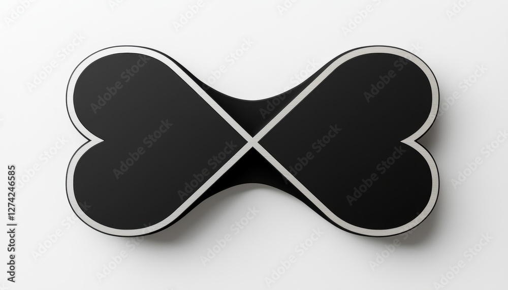 Fototapeta premium a matte black XXX symbol with silver edges, sleek and bold minimalist design, ultra-detailed shading, isolated on white background