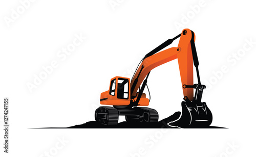 Heavy Equipment excavator logo. Equipment rental and Construction logo.