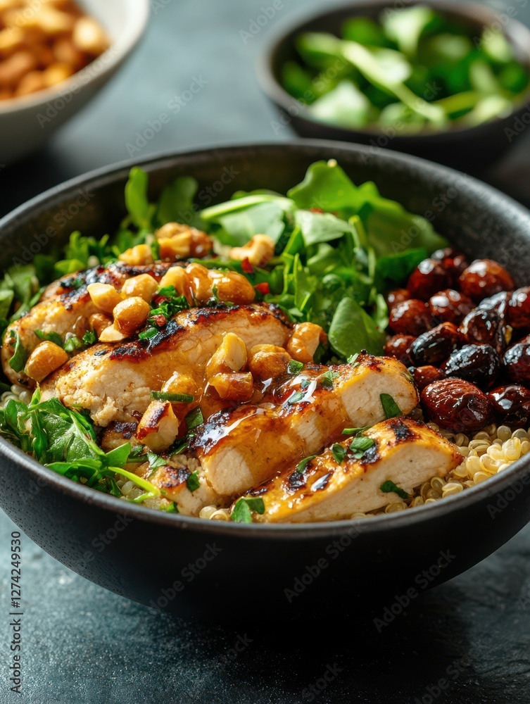 Cozy Quinoa Grilled chicken salad bowl healthy food Cozy Quinoa Grilled chicken salad bowl healthy food